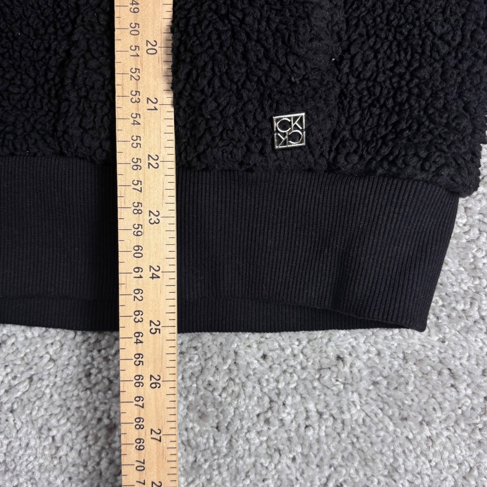 Calvin Klein Black Teddy Fleece Full Zip Jacket Sherpa Cozy Lounge Size L - Picture 7 of 9
